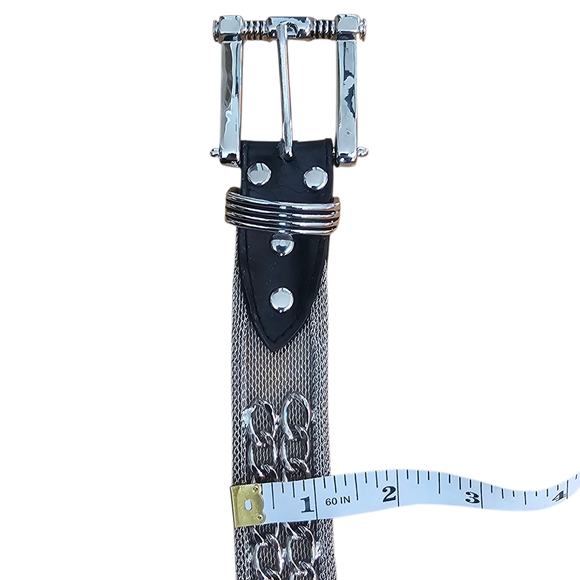 Vintage Silver Chain Mesh Belt – Y2K Statement Waist Accessory, Adjustable Metal main image 6